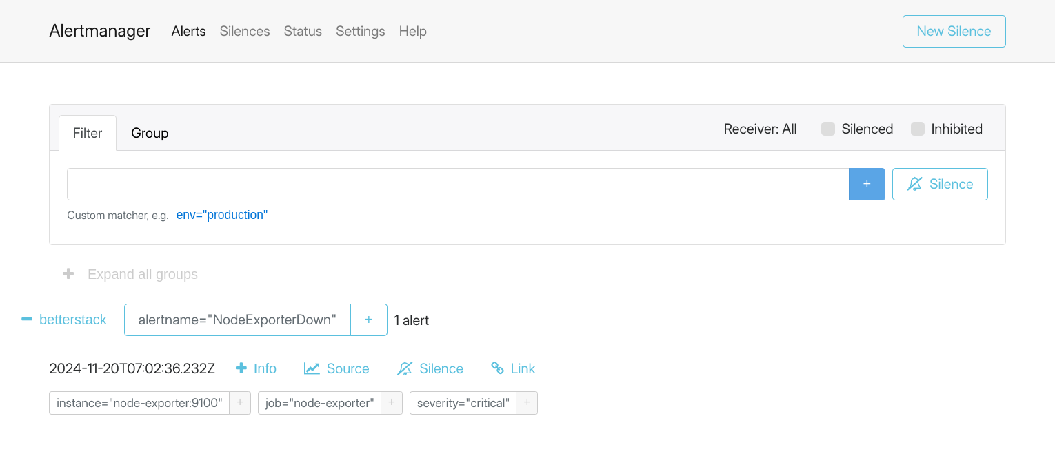 Alertmanager firing alert