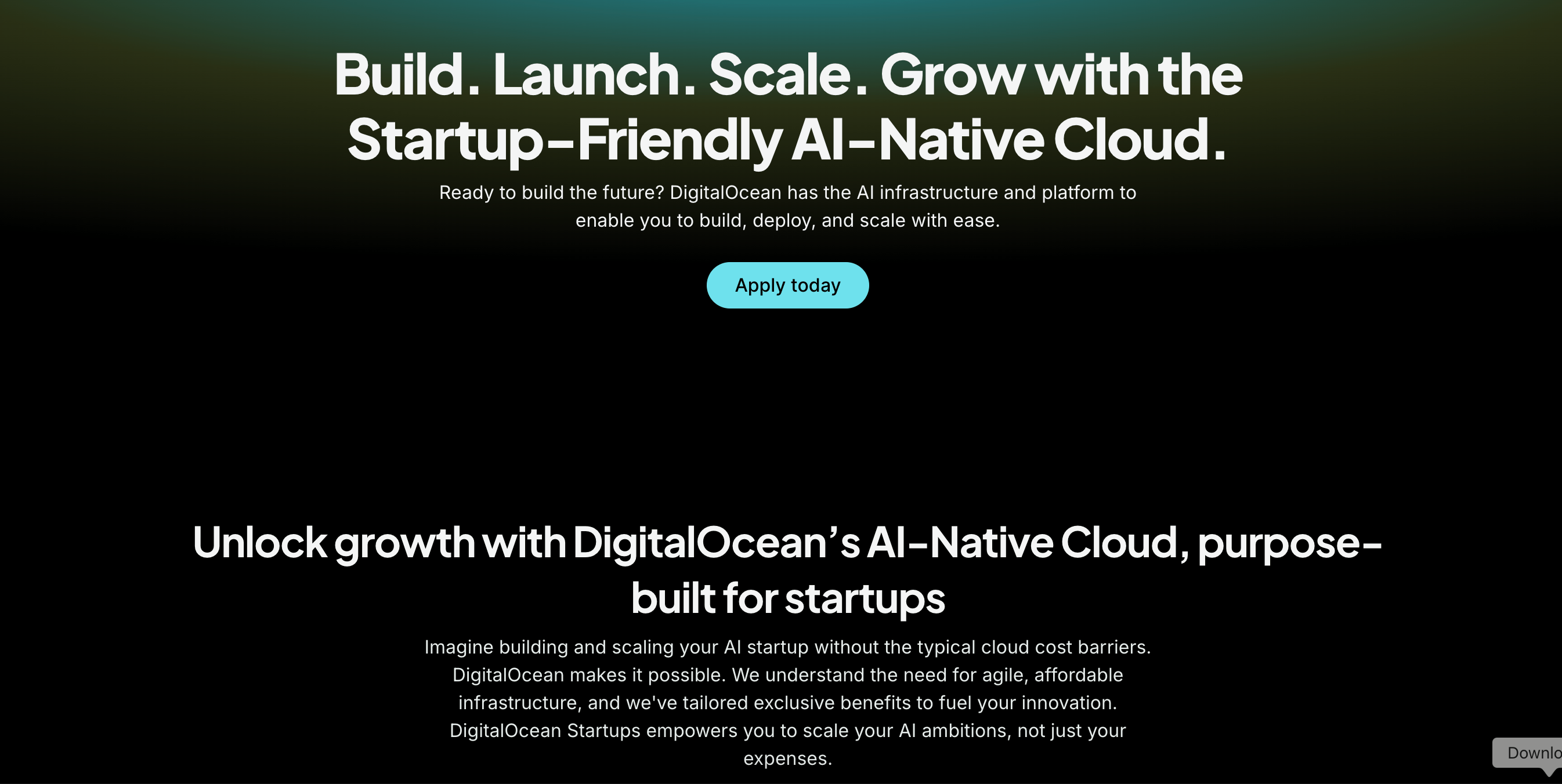 DigitalOcean Startups eligibility and benefits overview
