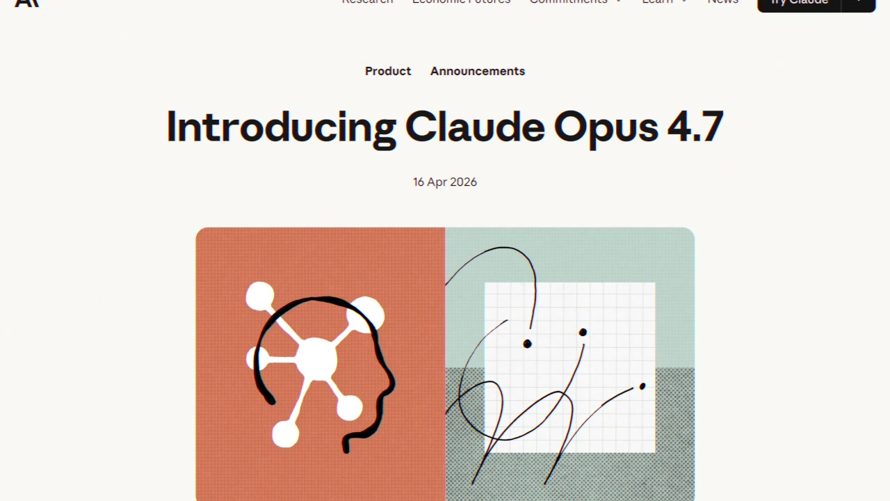 Official announcement page titled "Introducing Claude Opus 4.7"