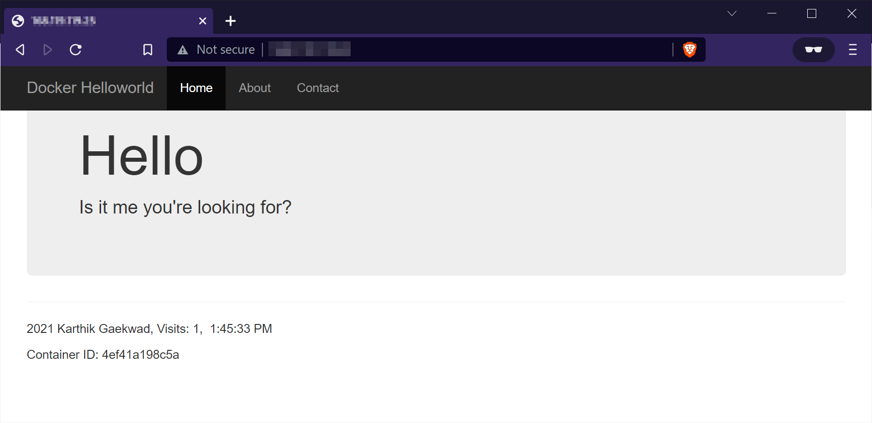 NGINX hello world application