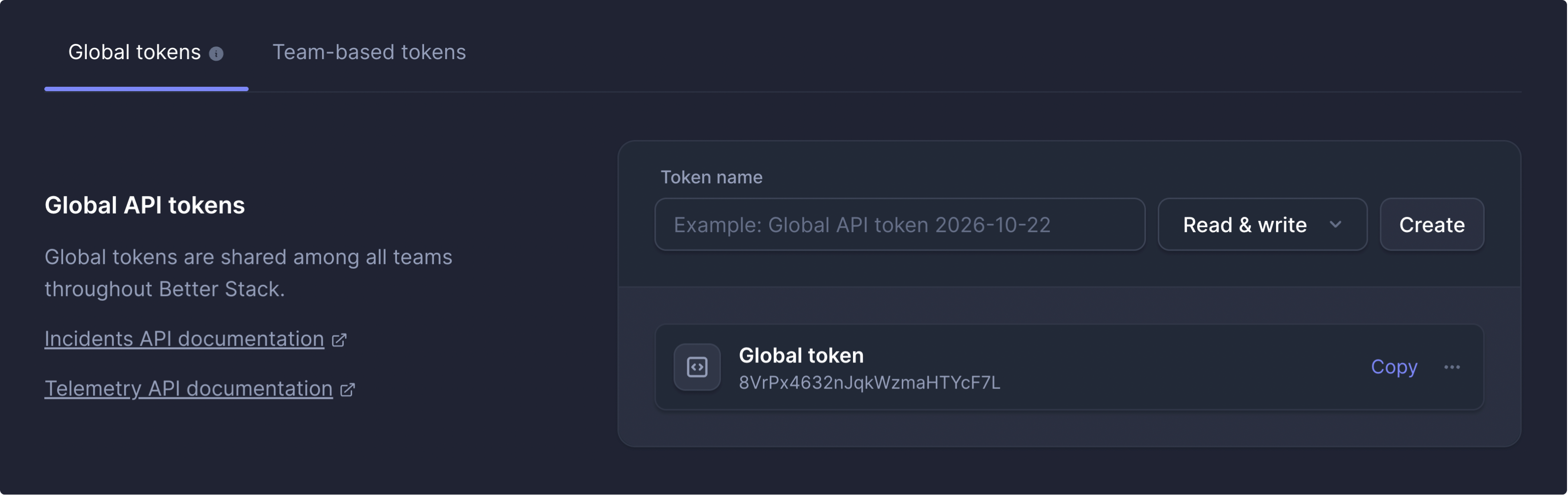 Global API Token