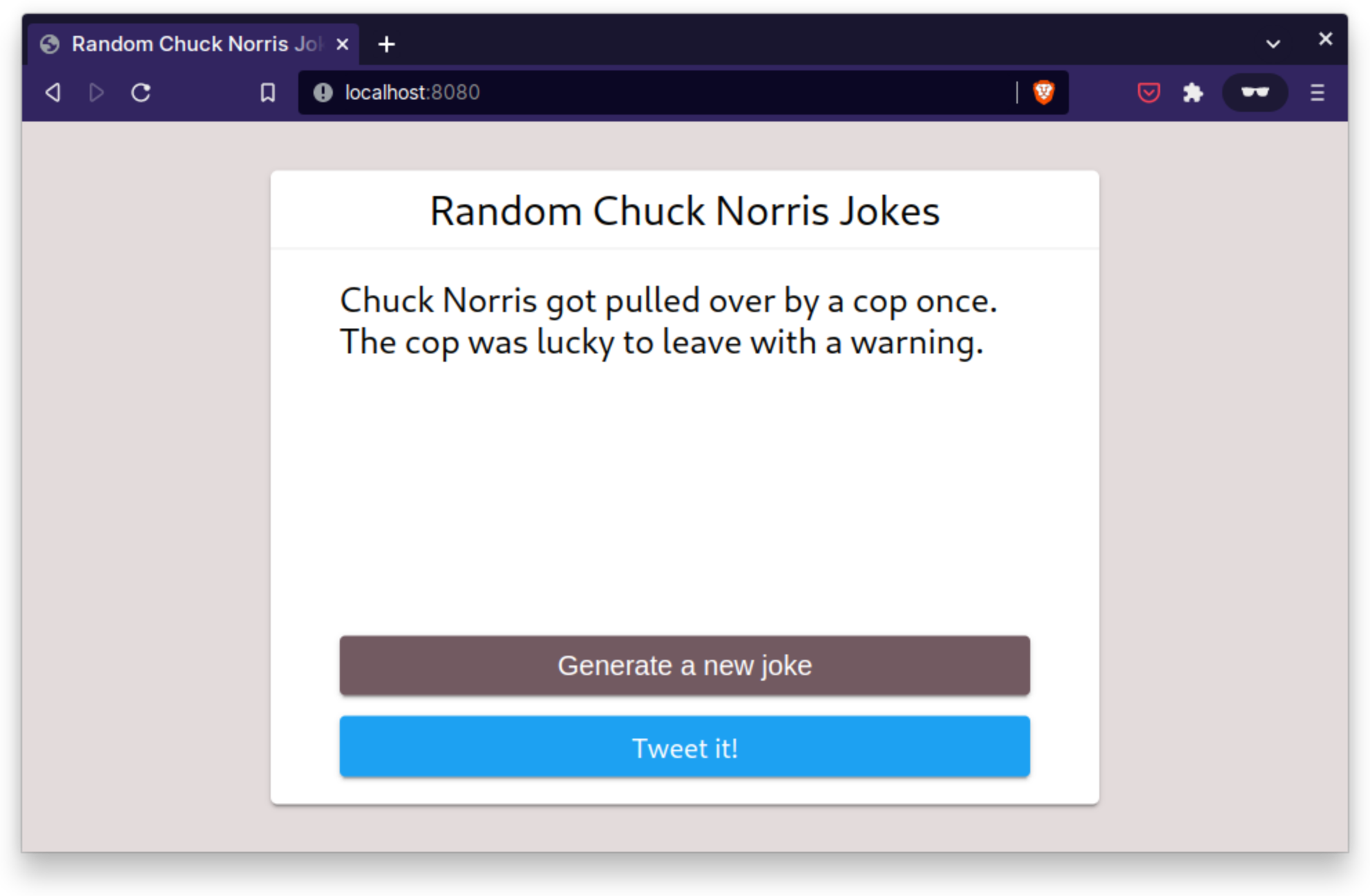 Chuck Norris app on port 8080