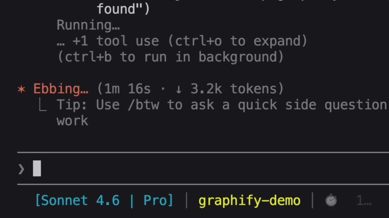 Terminal window showing an AI agent consuming over 3,200 tokens and taking more than a minute to process a single request