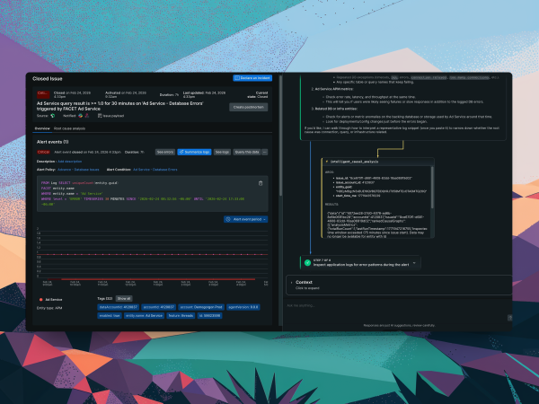 Screenshot of New Relic sre agent