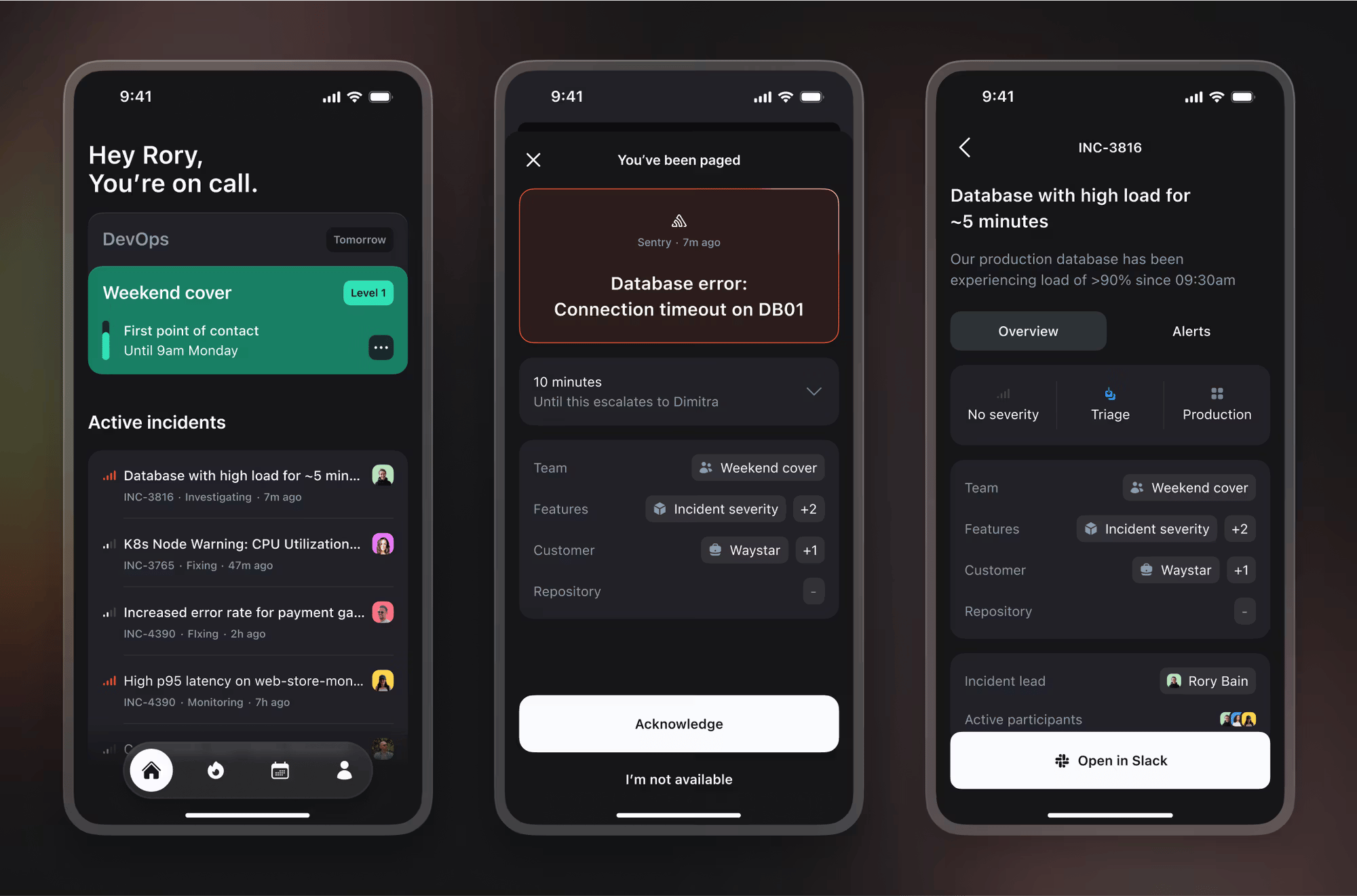 Screenshot of incident.io oncall