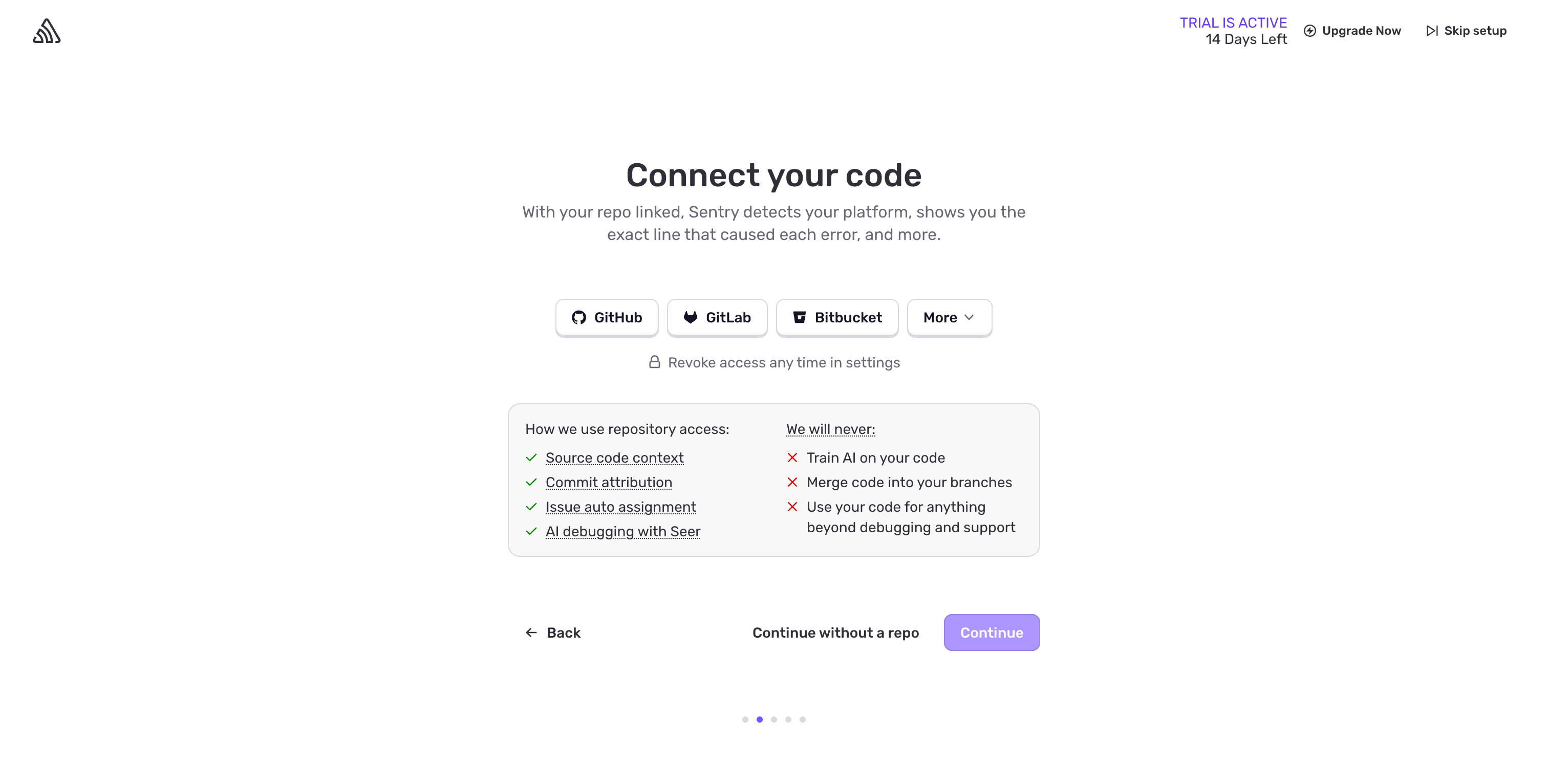Screenshot: sentry-onboarding-02-connect-code