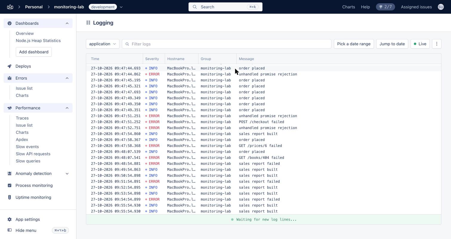 AppSignal Logging view