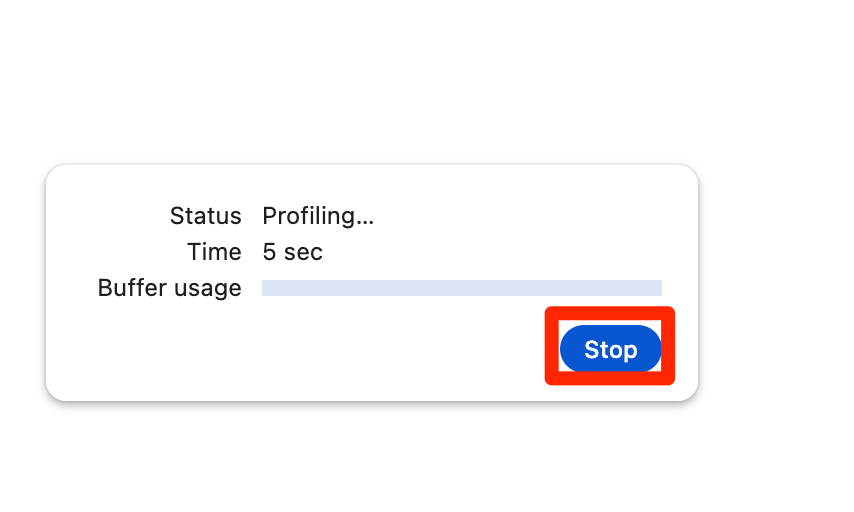 Stop profiling screenshot