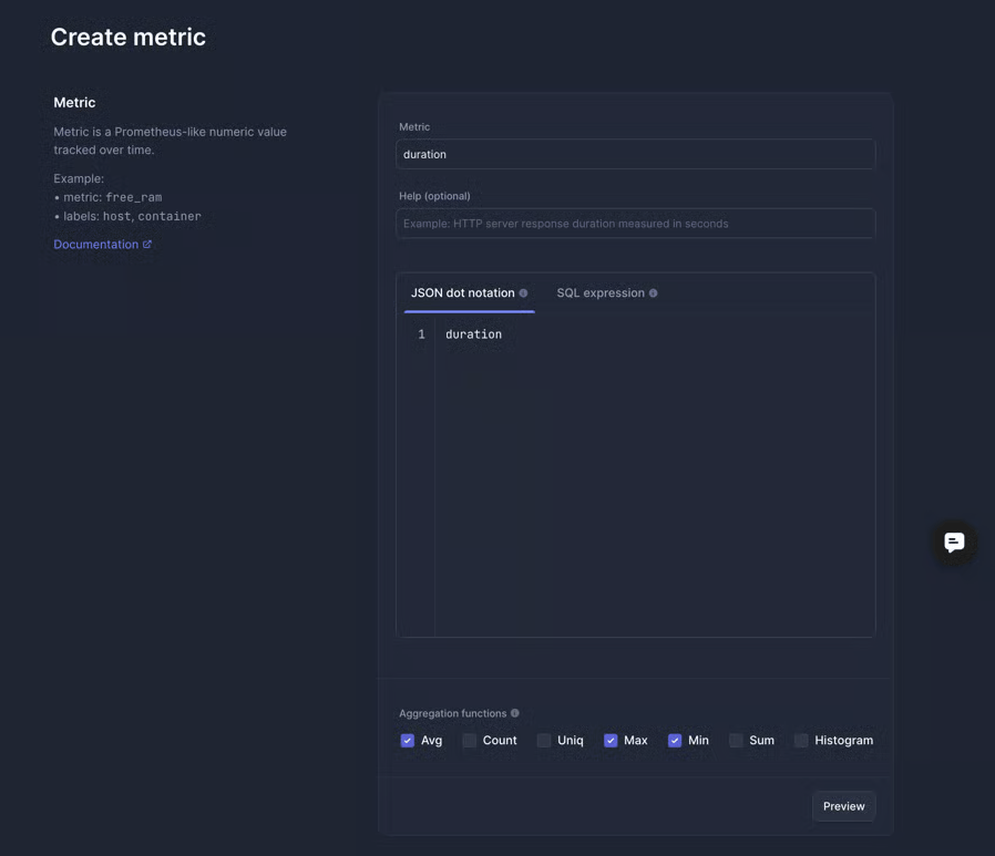 Defining a user-defined metric in Better Stack