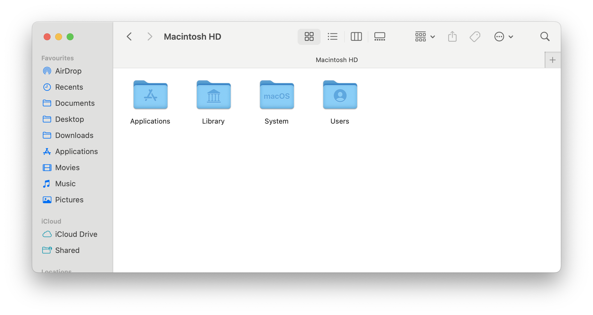 Screenshot of Finder displaying a Linux machine’s filesystem