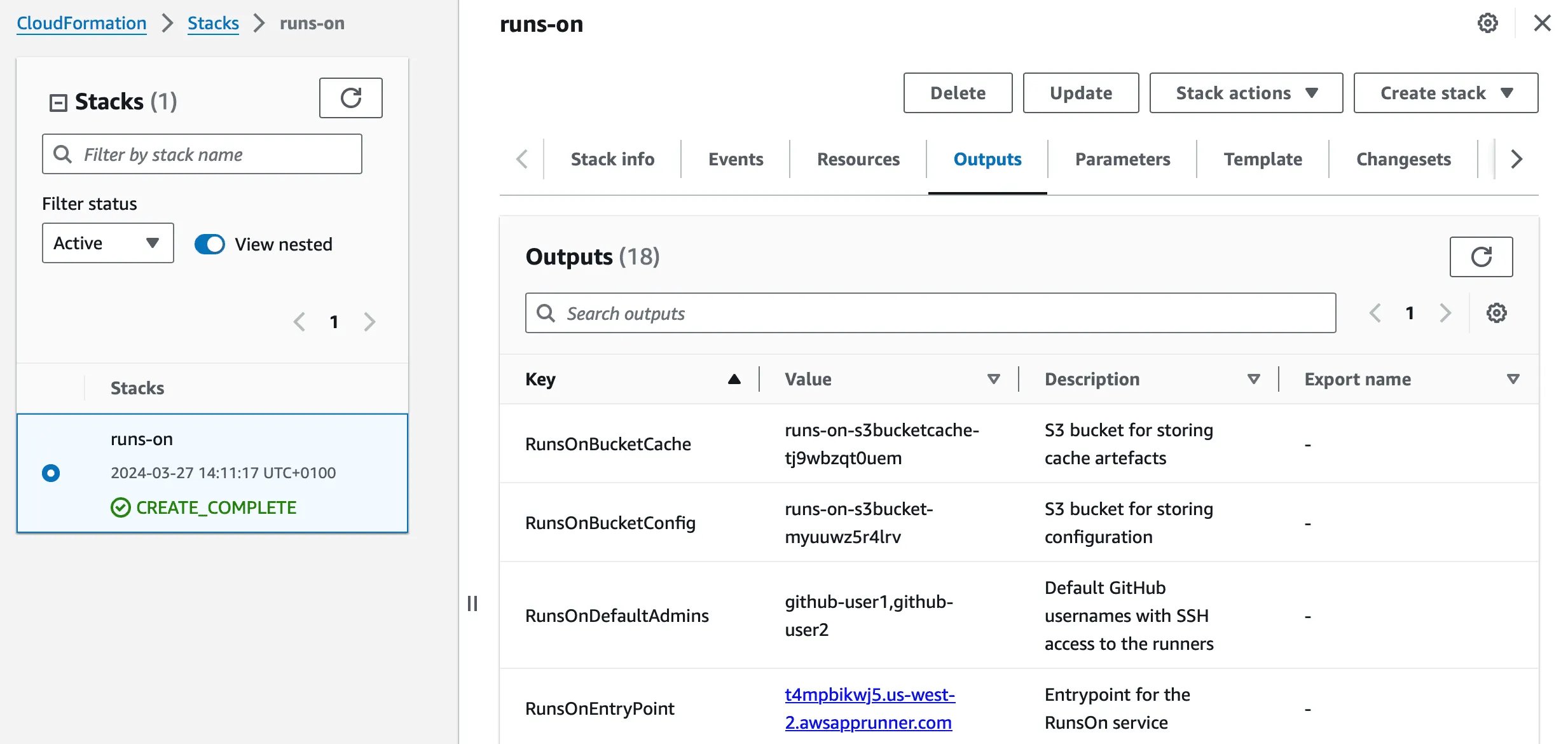 Screenshot of RunsOn