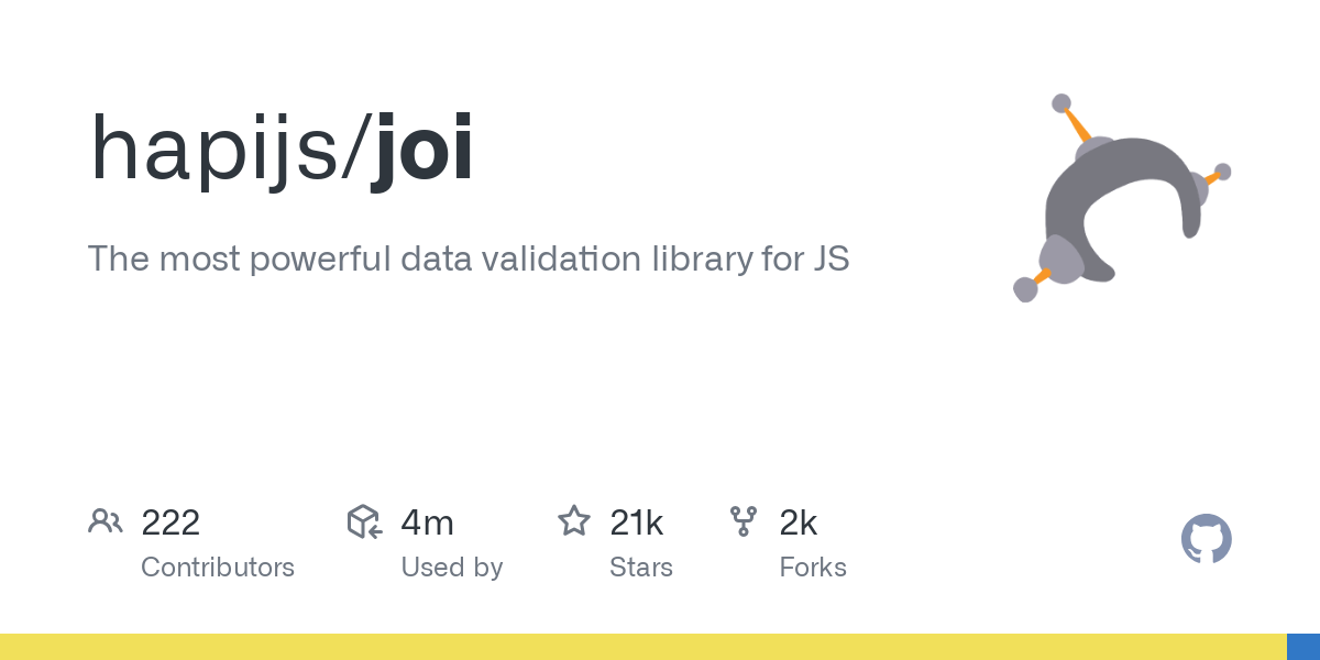 Screenshot of Joi Github page