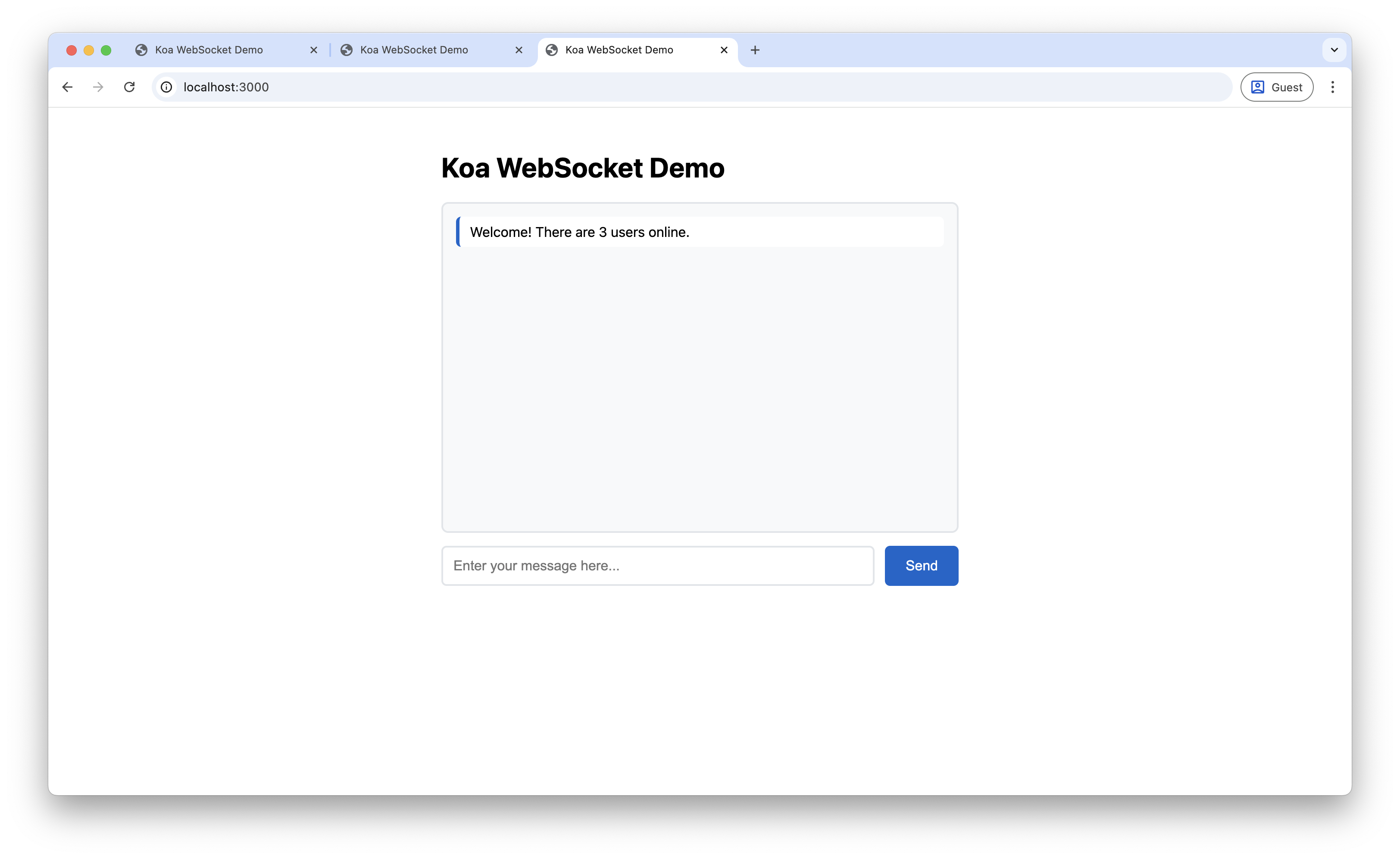 Screenshot showing multiple user welcome messages and join notifications