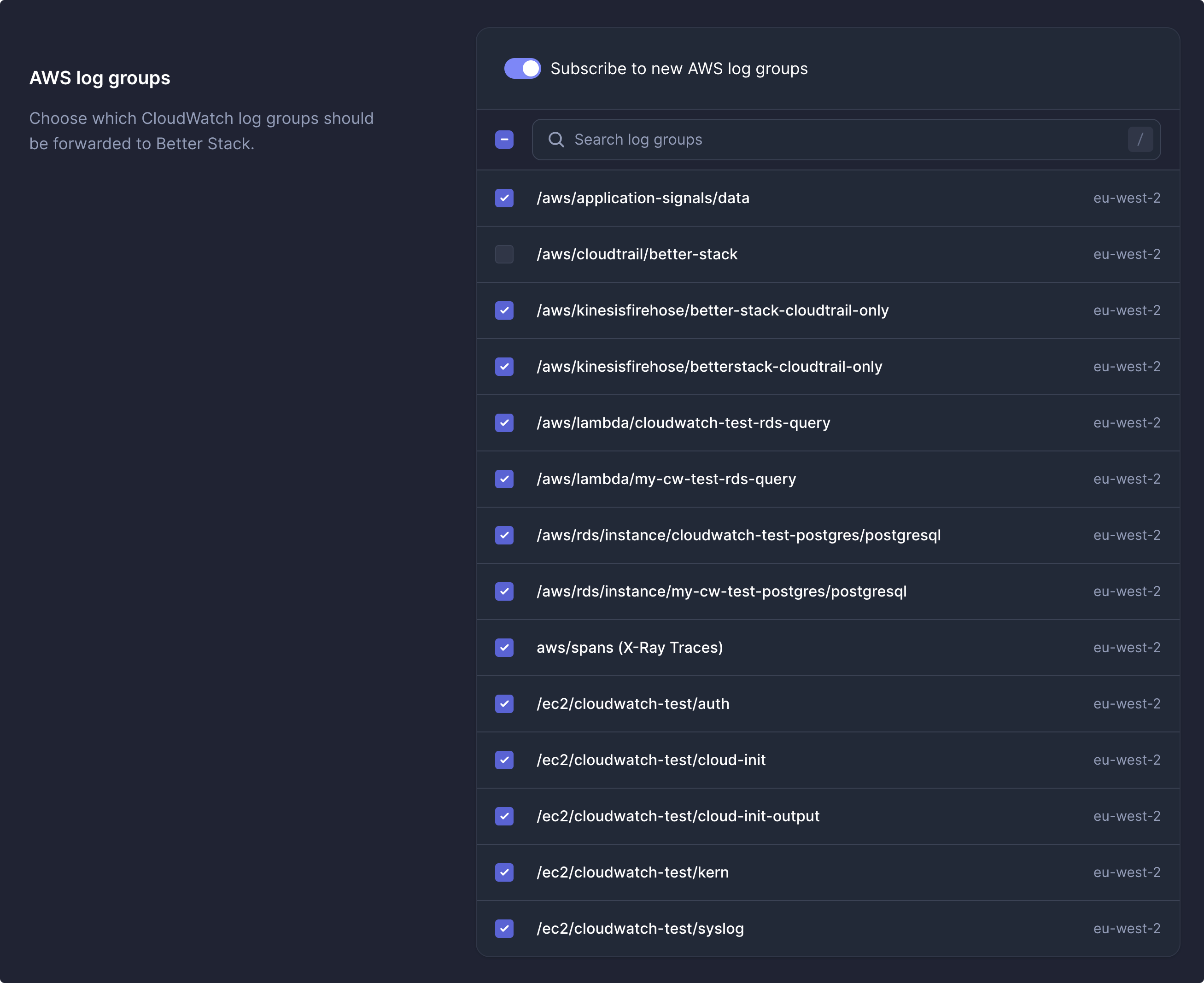 Disable the log group in your primary source