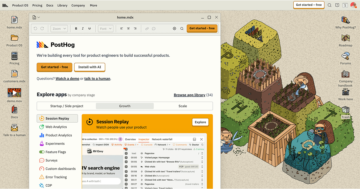 Screenshot of PostHog interface