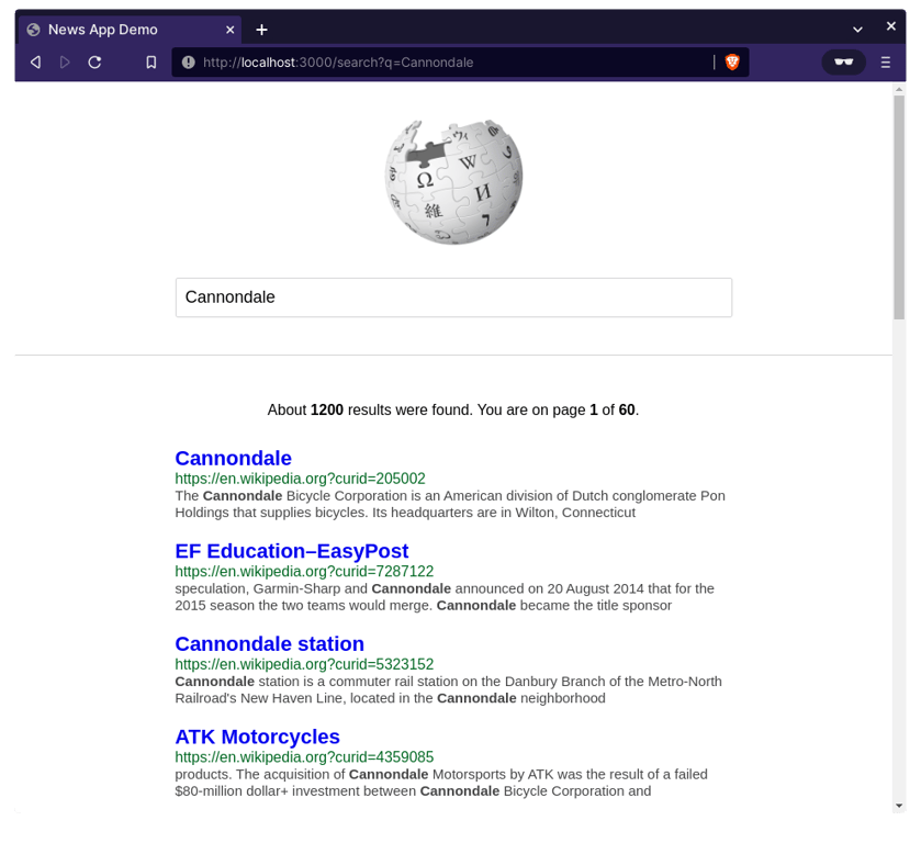 Wikipedia Demo for Zerolog