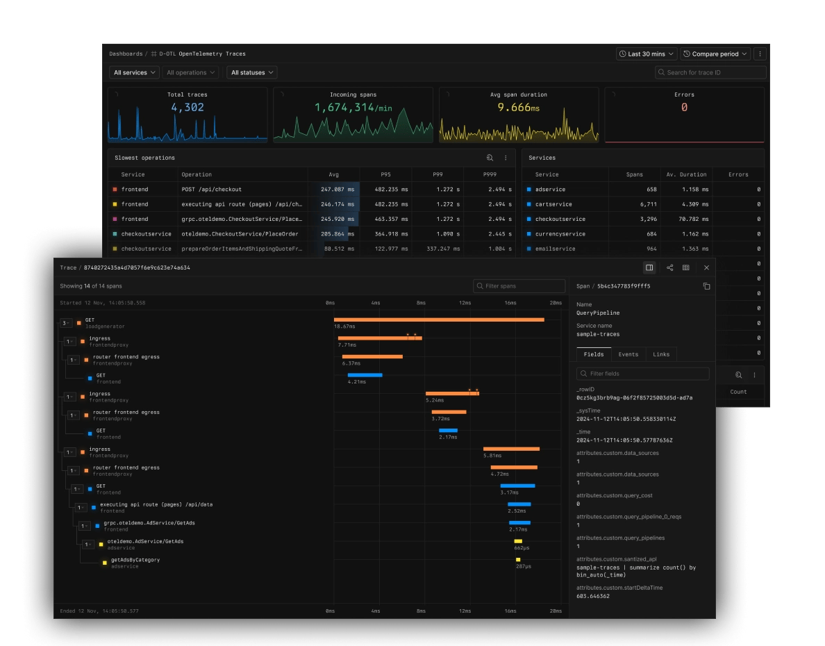 Screenshot of the Axiom dashboard