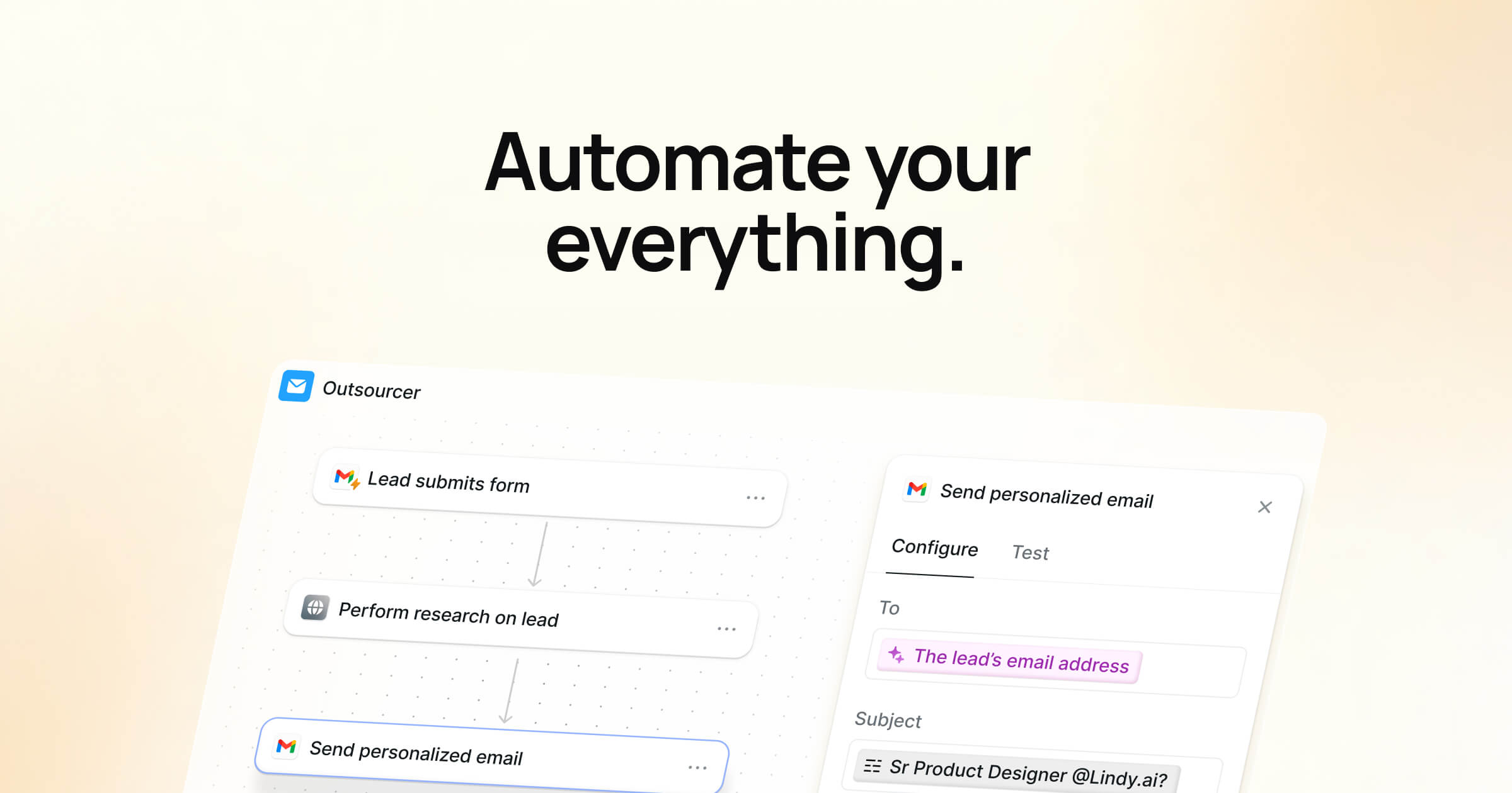 Screenshot of Lindy website