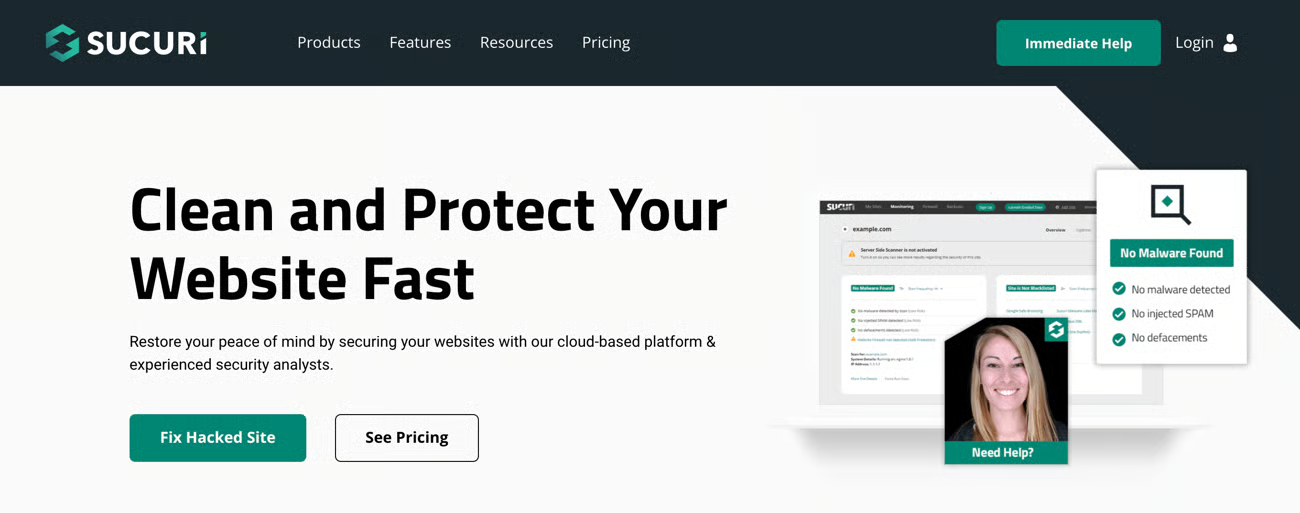 Screenshot of Sucuri