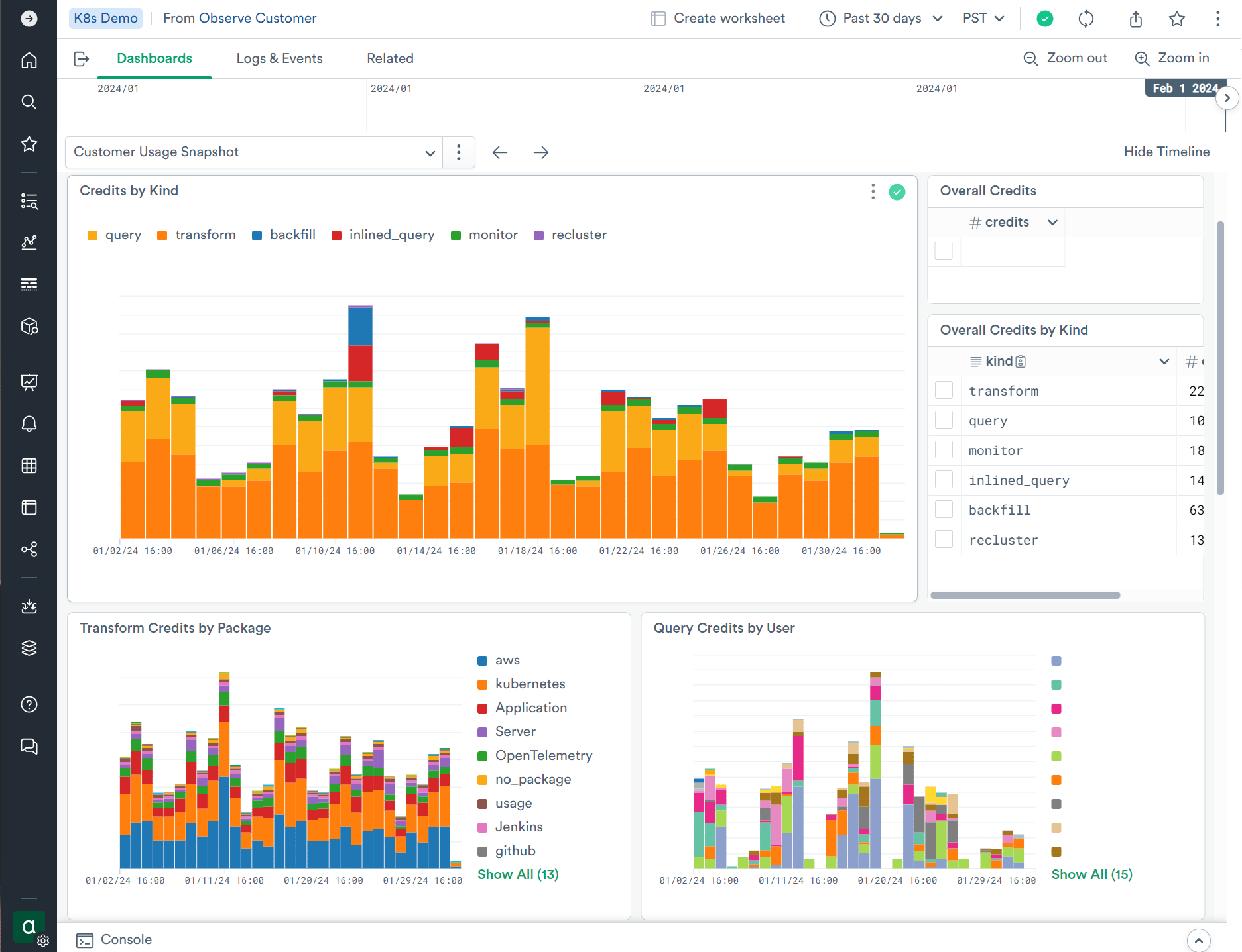 Screenshot of Observe