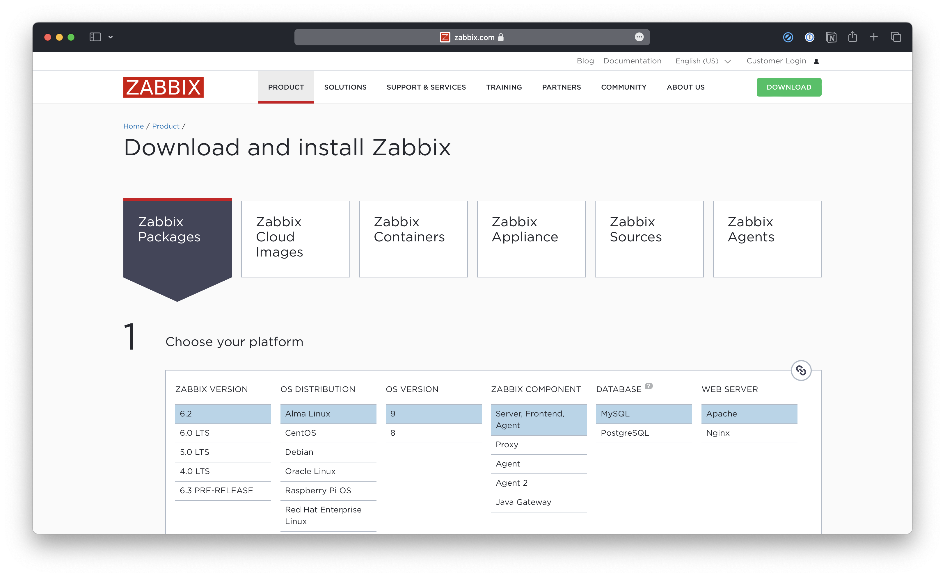 Zabbix installation guide