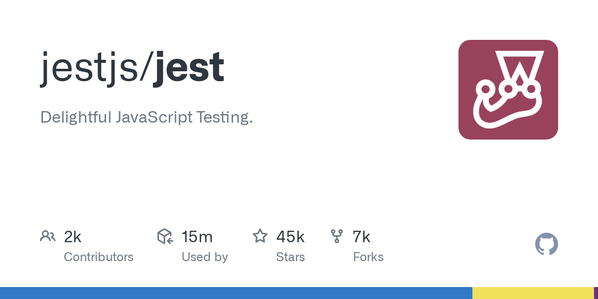 Screenshot of the Jest GitHub repository