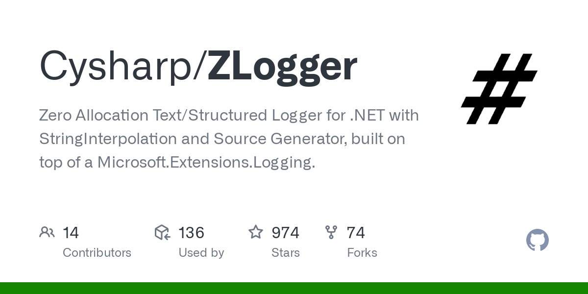 Screenshot of ZLogger Github homepage