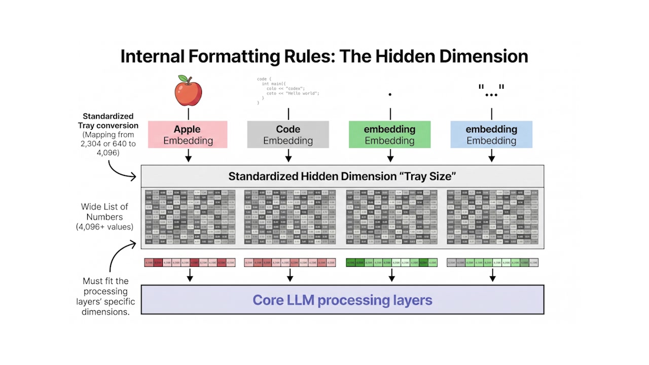 Diagram showing the Hidden Dimension concept with different data types converted to a standardized tray size