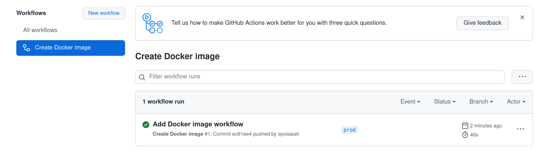 GitHub Actions successful run