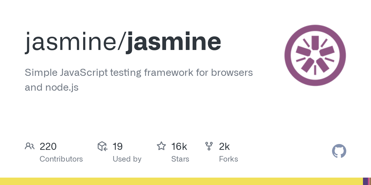 Screenshot of Jasmine Github