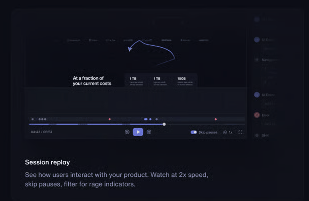 SCREENSHOT: Better Stack session replay with error context