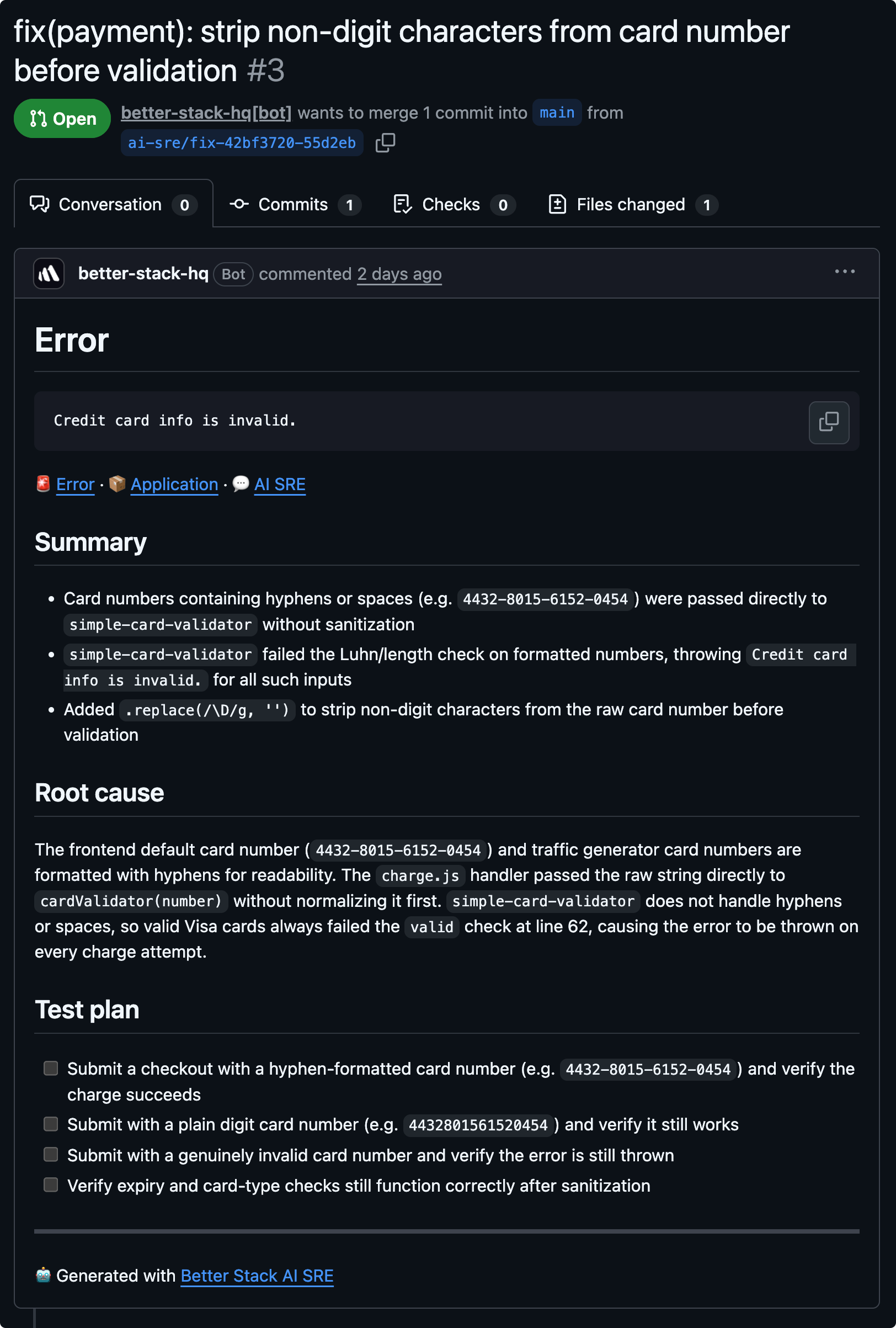 Pull request example