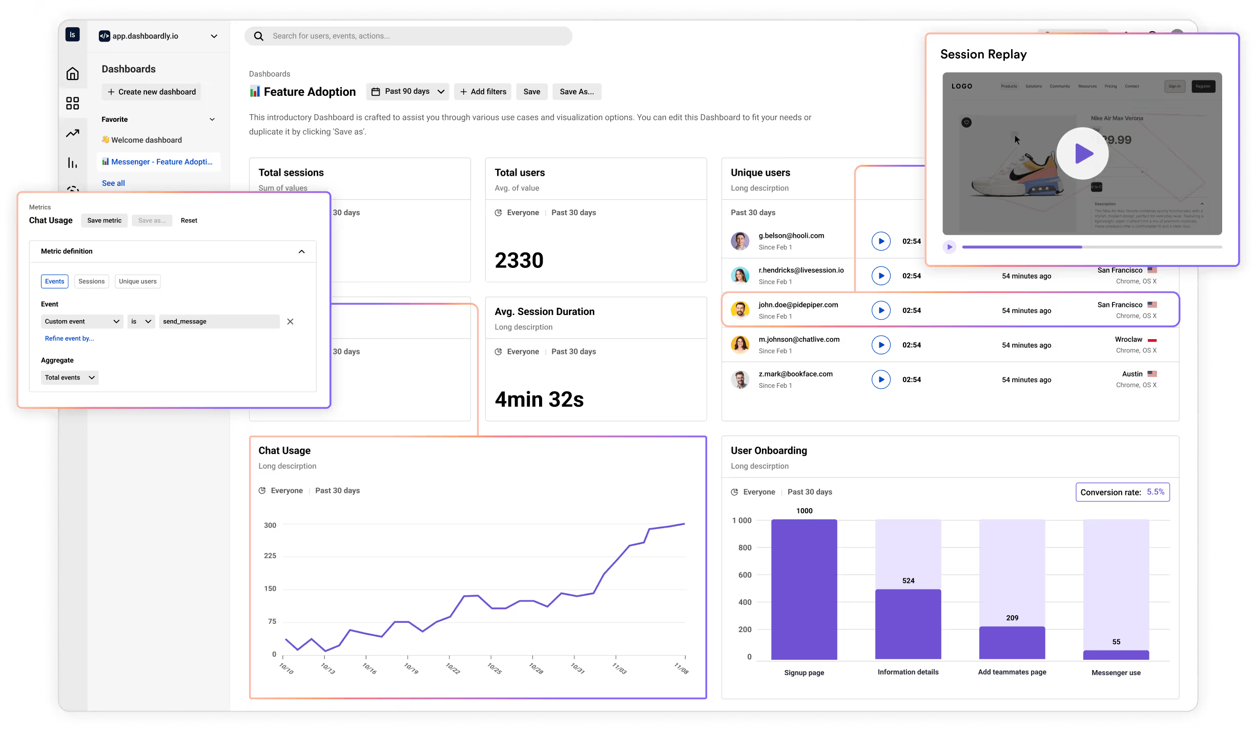 Screenshot of LiveSession product analytics