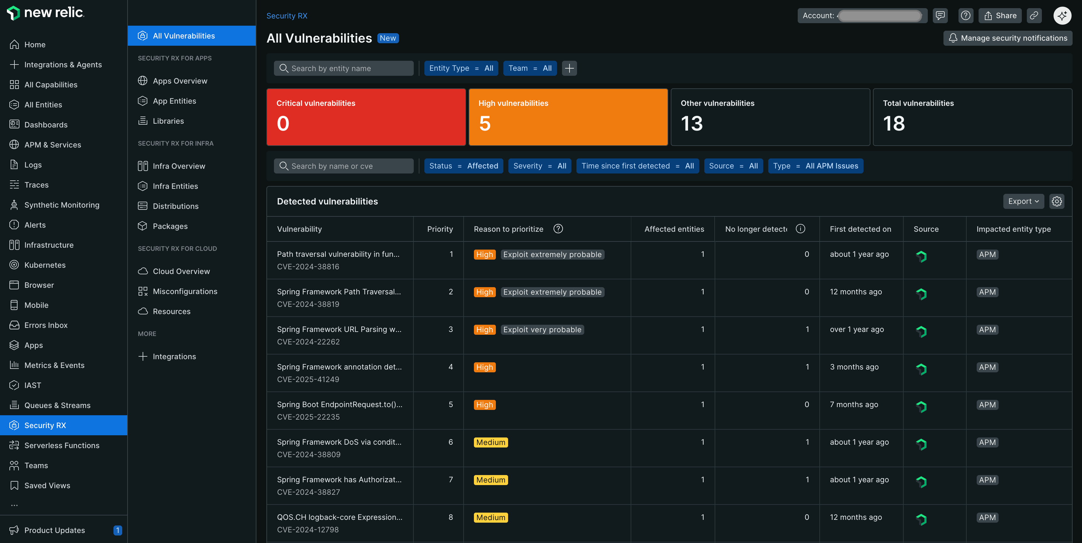 New Relic: Security RX
