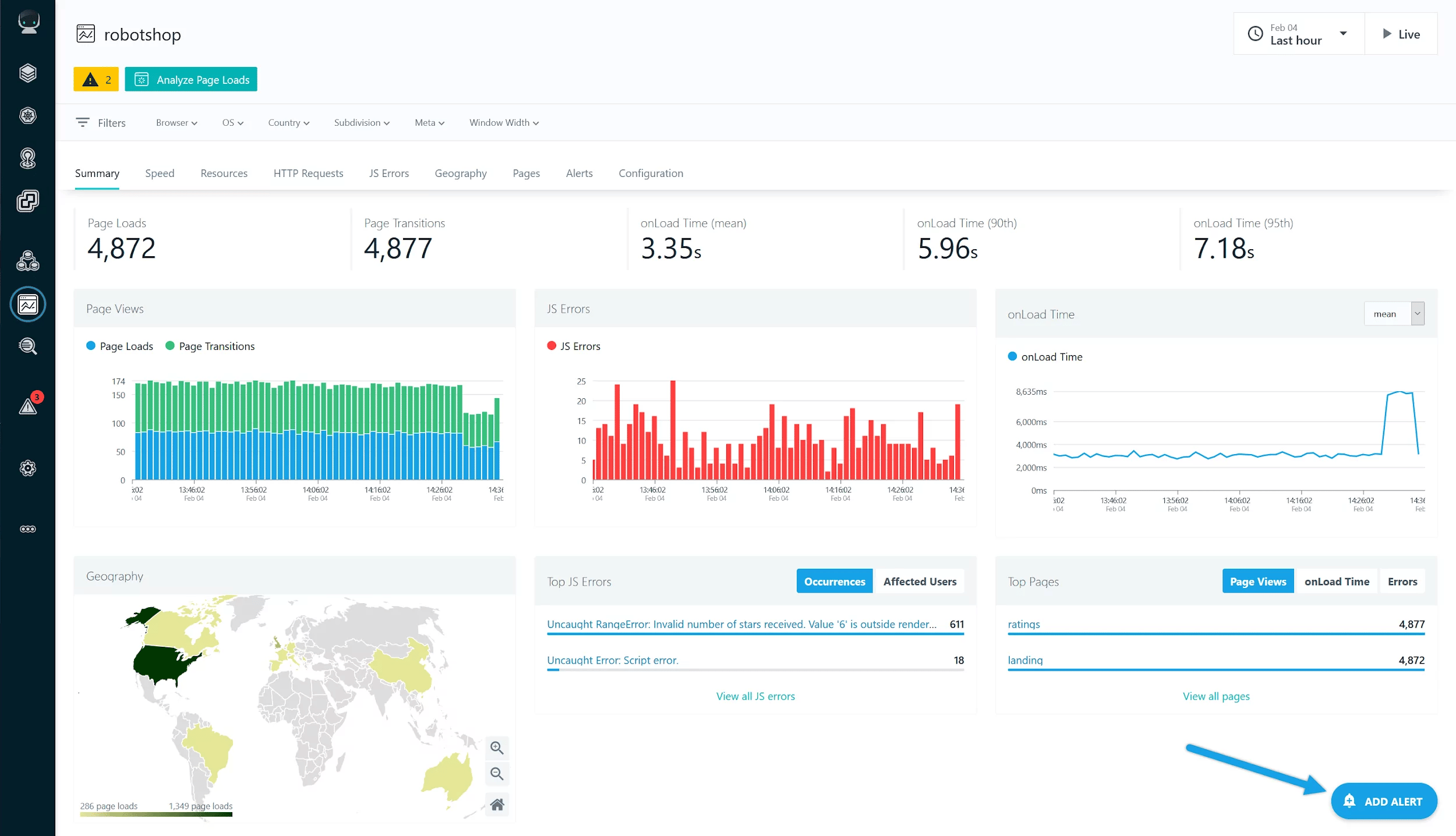 SCREENSHOT: Instana SmartAlerts configuration