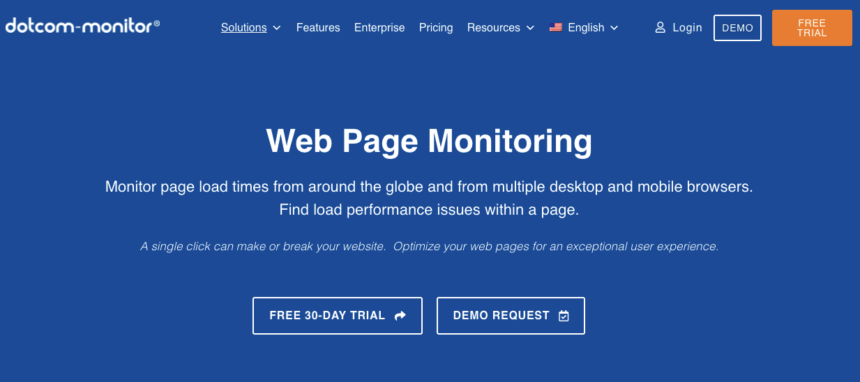 Dotcom Monitor homepage