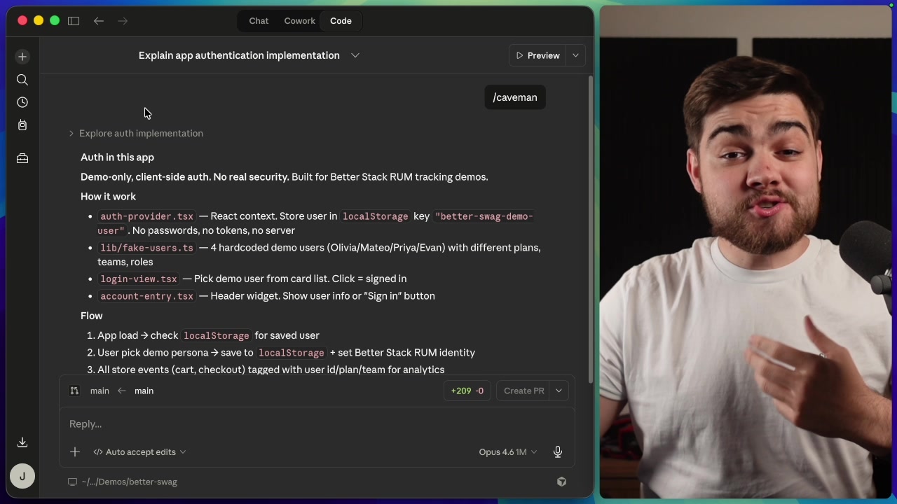 Hyper-concise and direct output generated after activating the Caveman skill