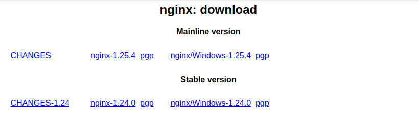 Nginx download page