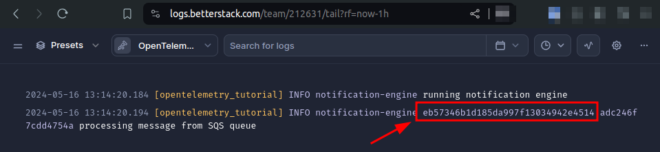 Better Stack trace ID
