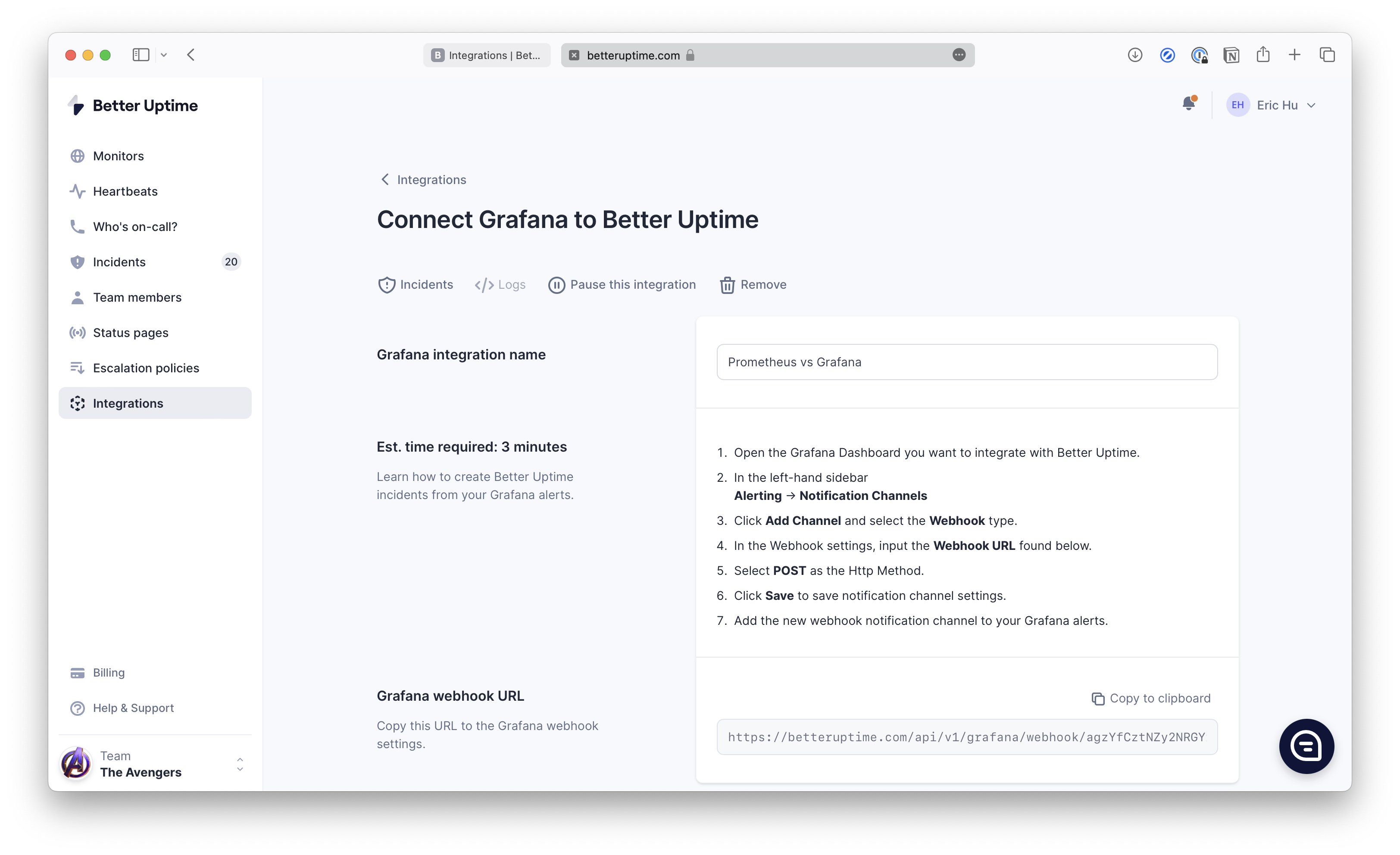 Better Stack Uptime and Grafana