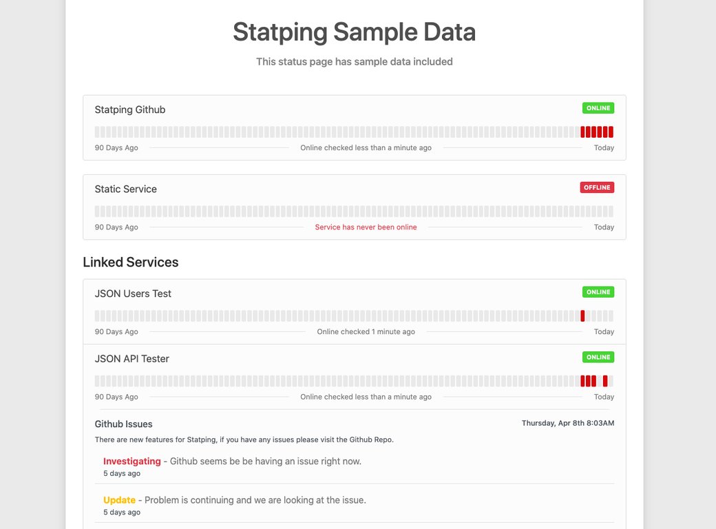 Statping status page