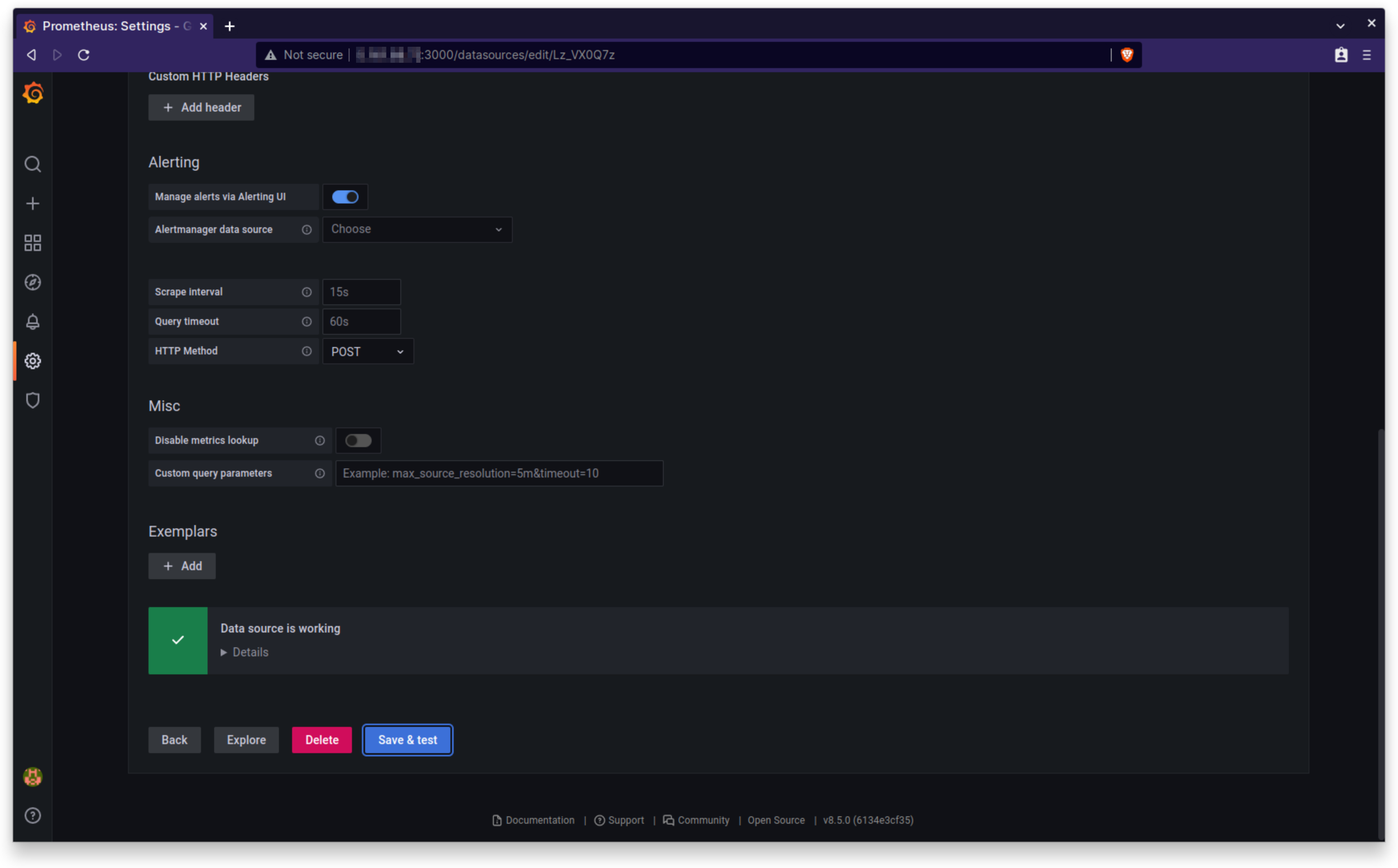 Grafana Prometheus Confirmation Message