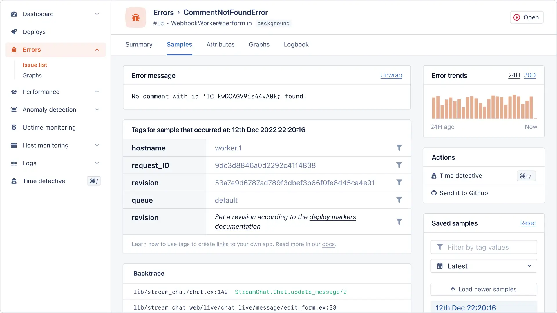 Screenshot of AppSignal