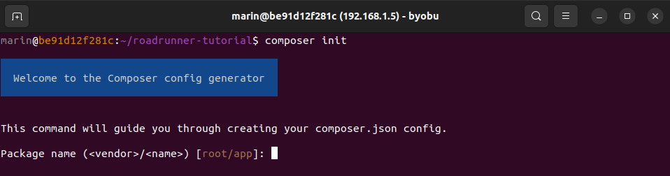 composer init start