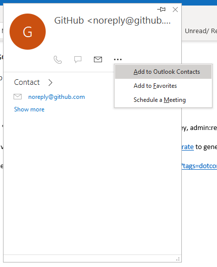 Outlook add contact