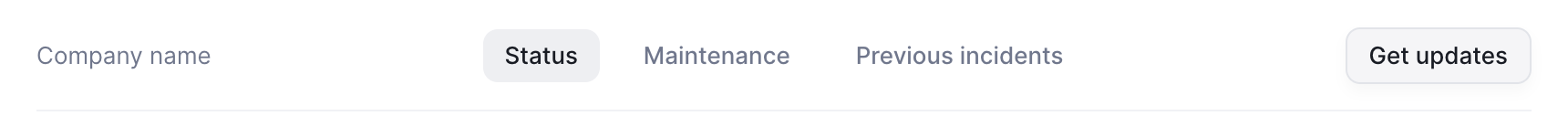 Status page navigation bar