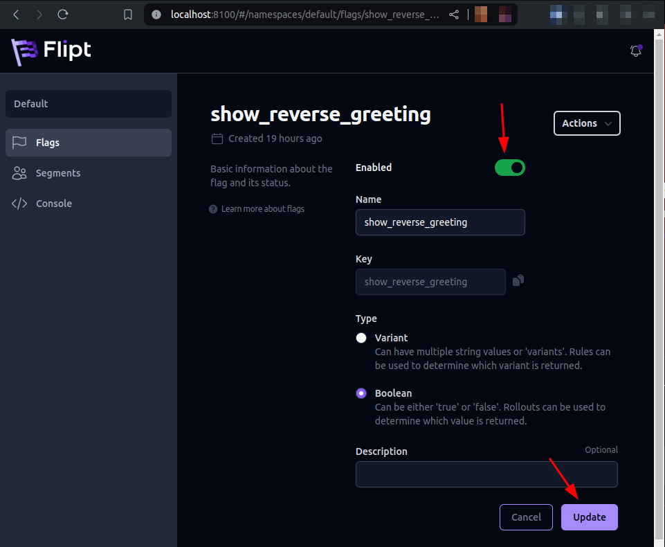 Flipt enable show_reverse_greeting