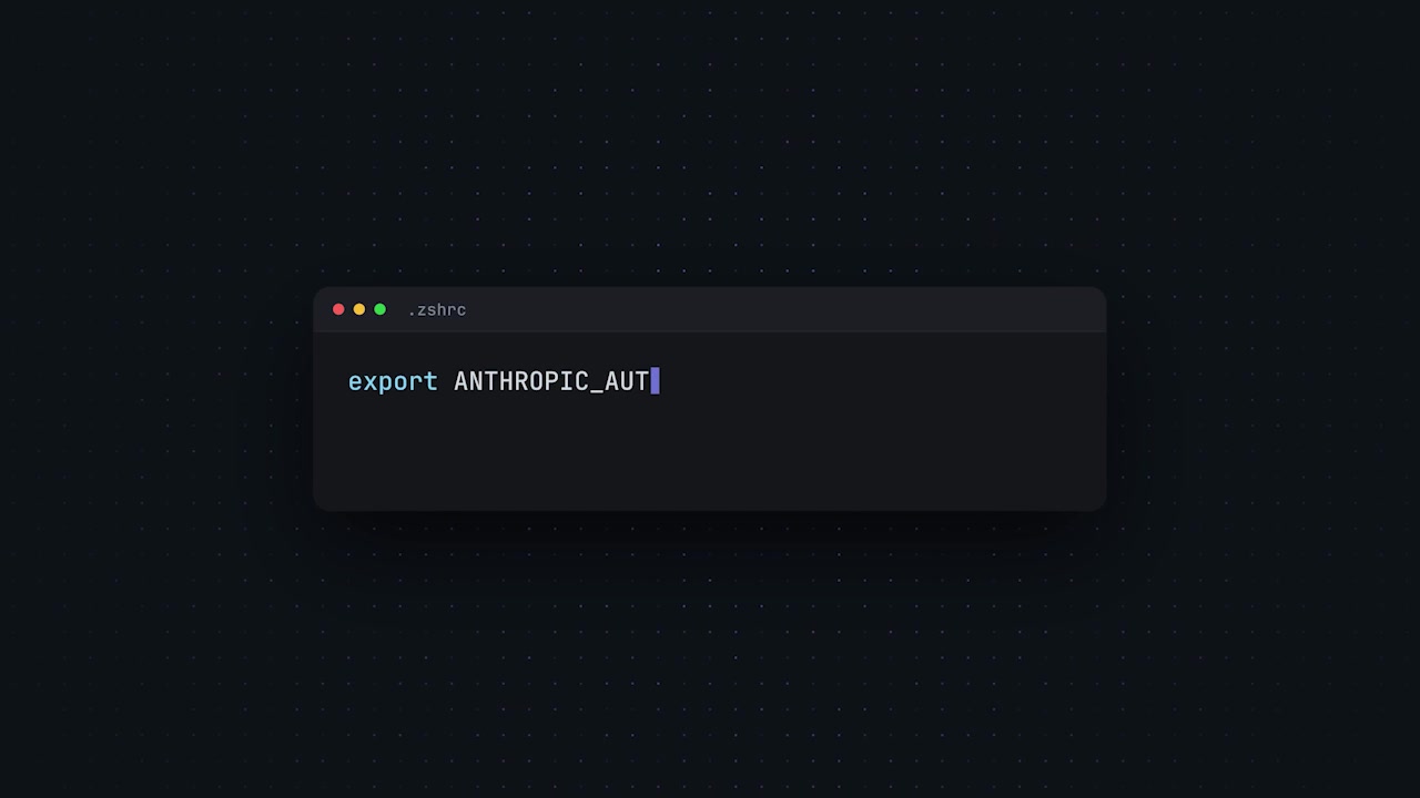 Code snippet showing the environment variables being set in a text editor.