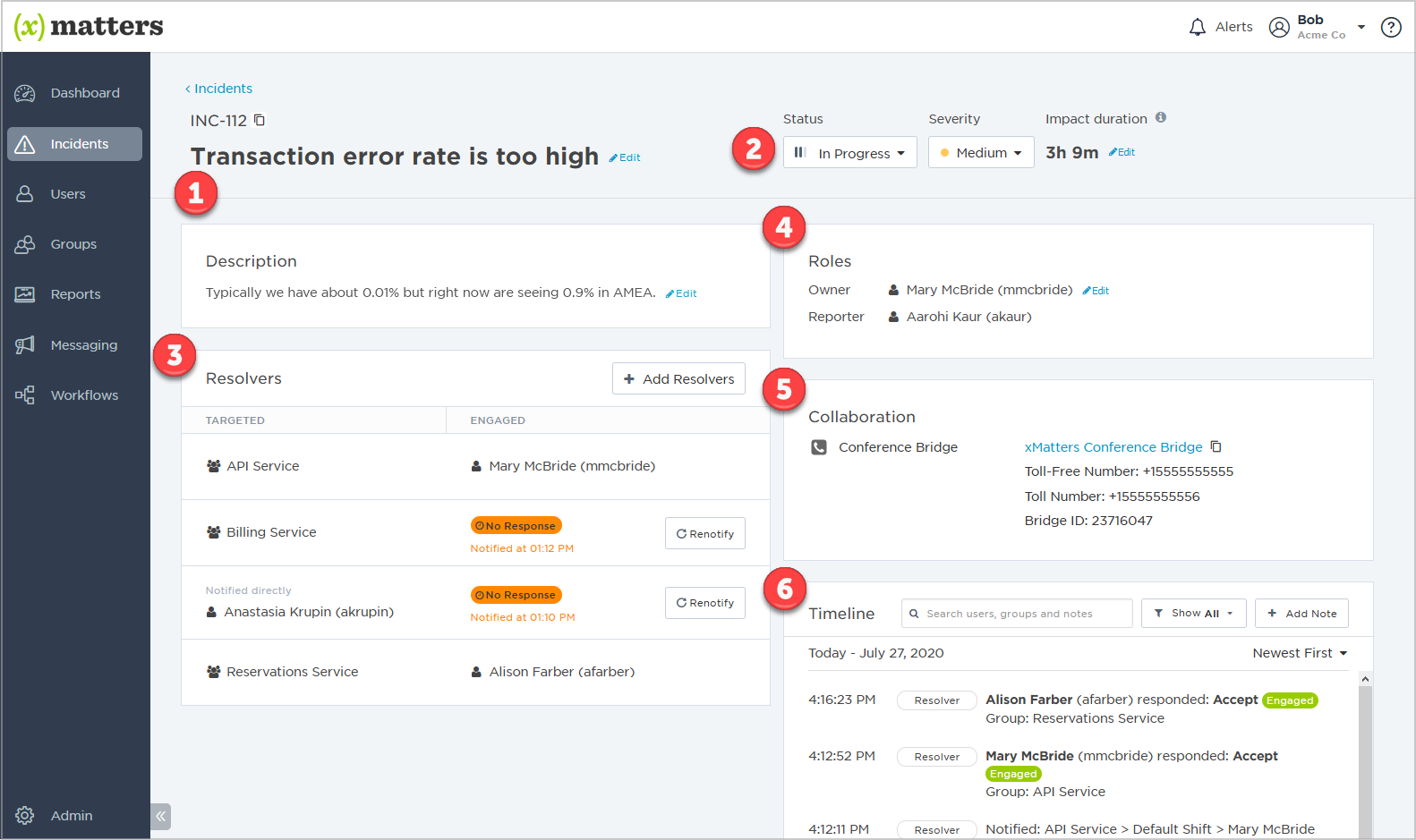 SCREENSHOT: xMatters Adaptive Incident Console