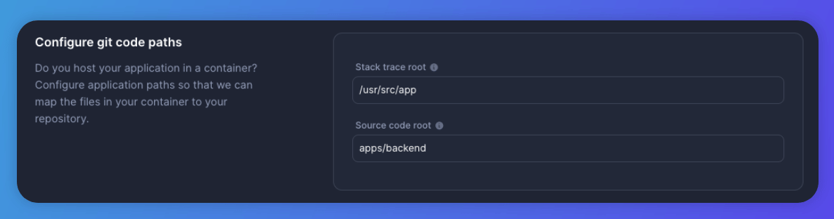 Code mapping settings